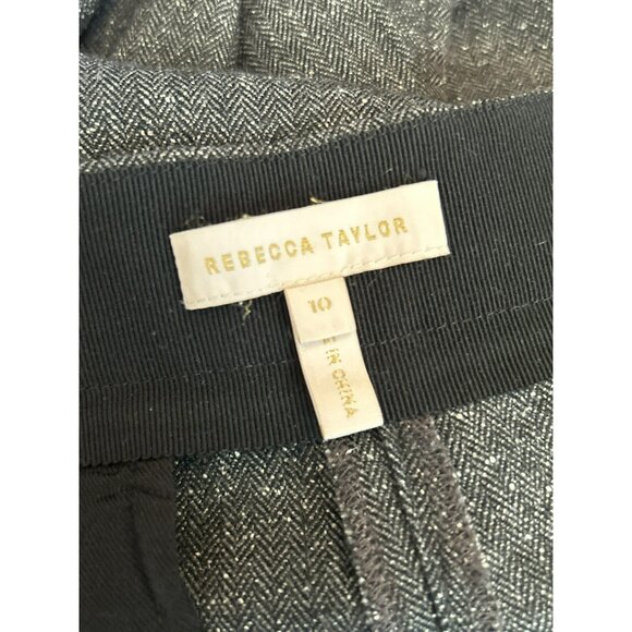 Rebecca Taylor Women's Gray Wool Silk Blend Cropped Wide Leg Pants Size 10 - Picture 6 of 8